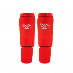 Protčge pieds / tibias rouge Flama Coton (Paire)