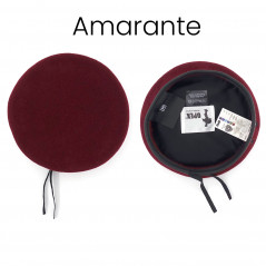 Béret militaire — bord cuir, laine vierge