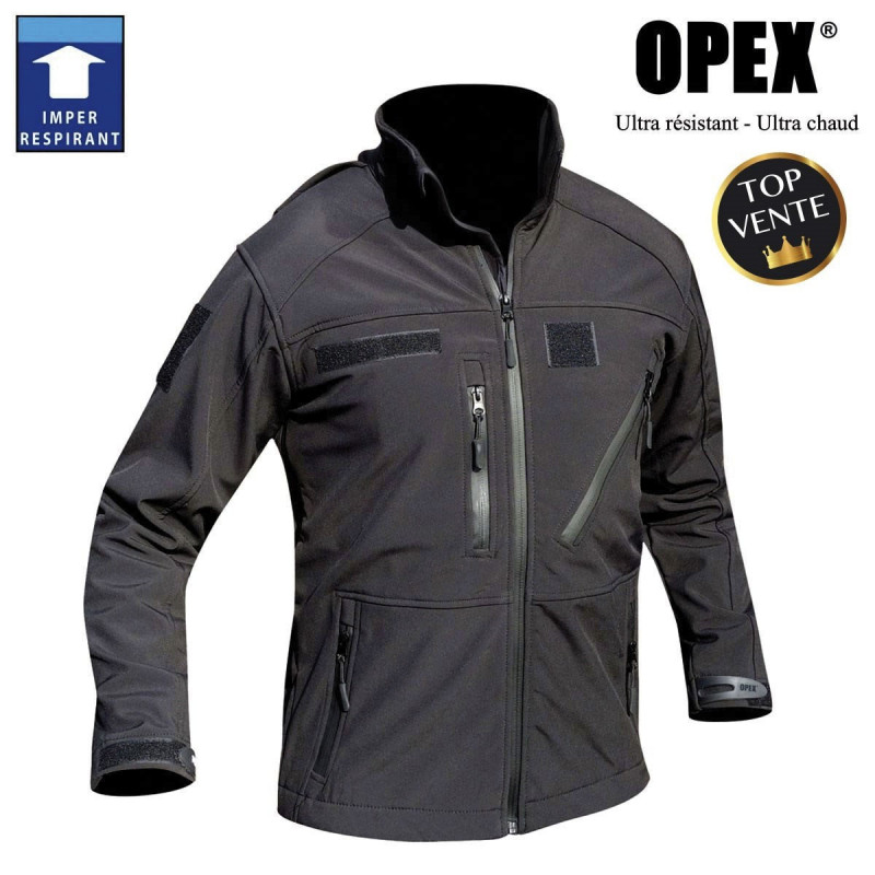 Blouson Softshell noir 3 couches – Imperméable & respirant Blouson Softshell noir 3 couches – Imperméable & respirant