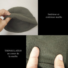 Bonnet militaire maille Thinsulate – chaud & confortable