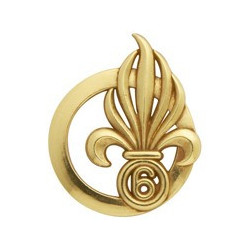 Insigne de beret doré Légion 6ème Régiment Etranger de Génie