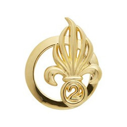 Insigne de beret doré Légion 2ème Régiment Etranger d'Infanterie