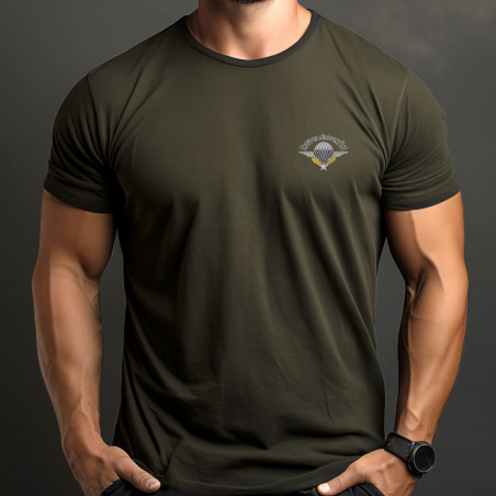 T-shirt vert armée imprimé Para