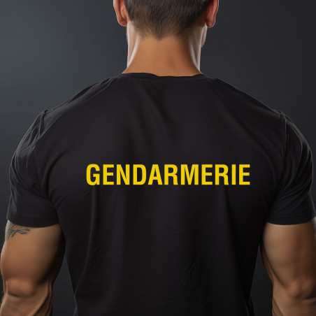 Tee-shirt noir imprimé Gendarmerie