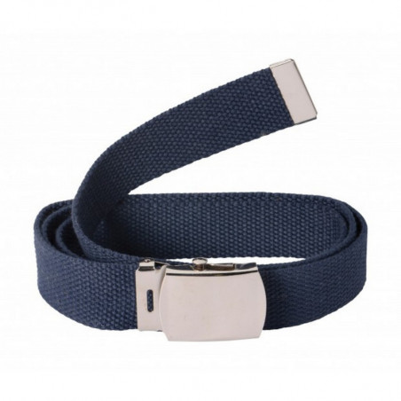 Ceinture boucle chromée 30mm bleue marine