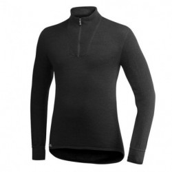 Chemise col cheminée Zip TurtleNeck 400 Ullfrotté Woolpower noire