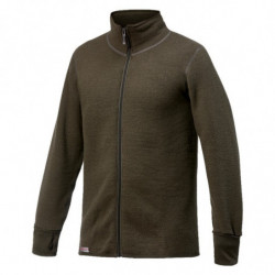 Veste "Full Zip Jacket" 400 Pine Ullfrotté Woolpower Verte