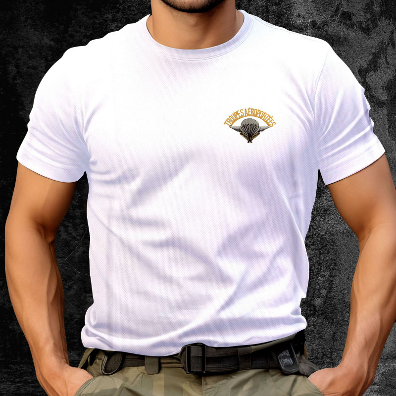 T-shirt Cooldry Mesh Brodé « Troupes Aéroportées » – Performance & Marquage T-shirt Cooldry Mesh Brodé « Troupes Aéroportées » – Performance & Marquage