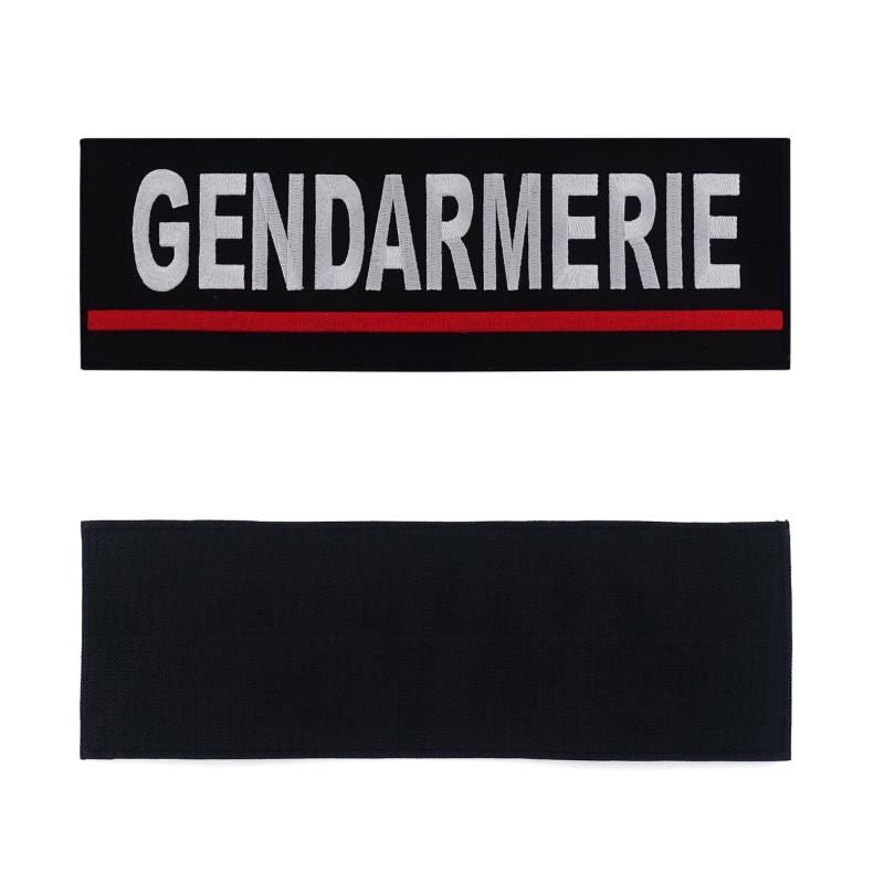 Bandeau Gendarmerie Brodé 30x10cm - Auto-agrippant - Code Couleur