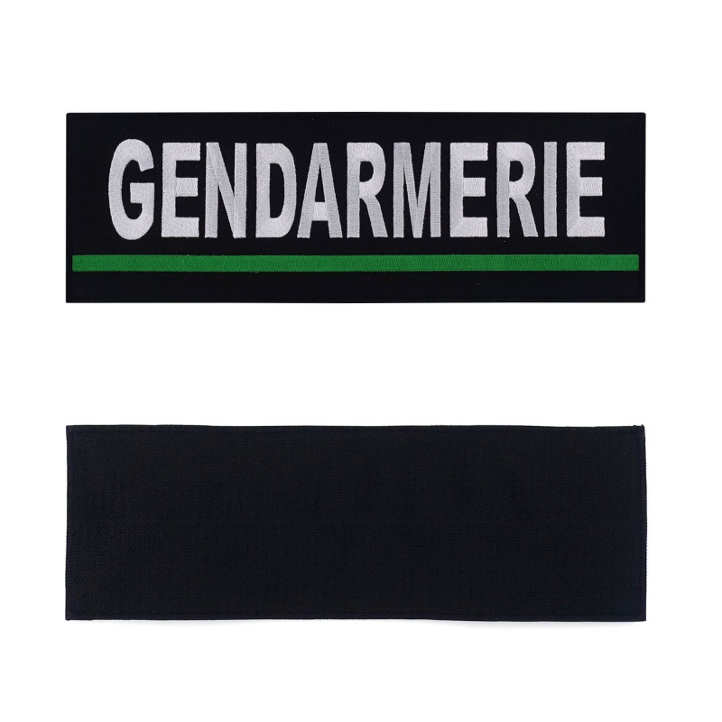 Bandeau Gendarmerie Brodé 30x10cm - Auto-agrippant - Code Couleur