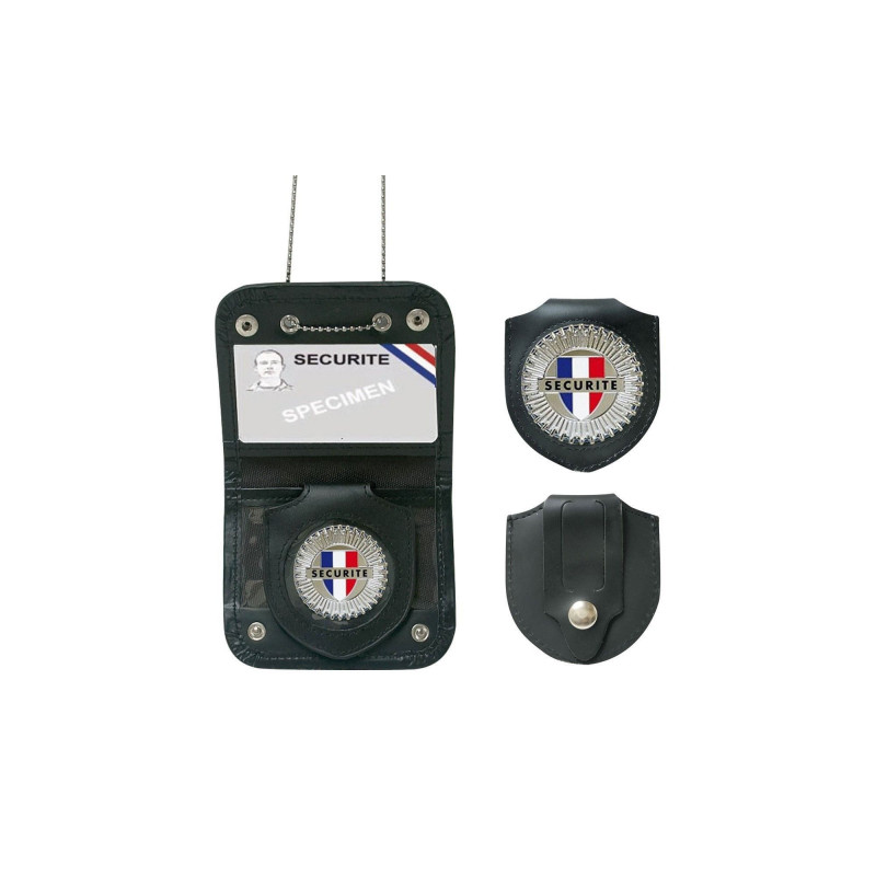 PORTE CARTE AVEC CHAINE et MEDAILLE SECURITE