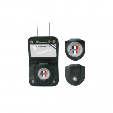 PORTE CARTE AVEC CHAINE et MEDAILLE SECURITE