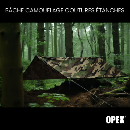 Bâche Militaire Camouflage étanche 2 x 3 mčtres