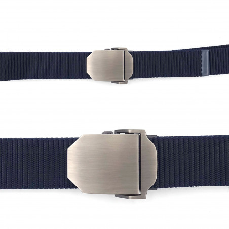 CEINTURE SANGLE BLEU MARINE BOUCLE METAL