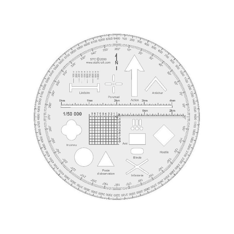 Rapporteur circulaire tactique Topographie