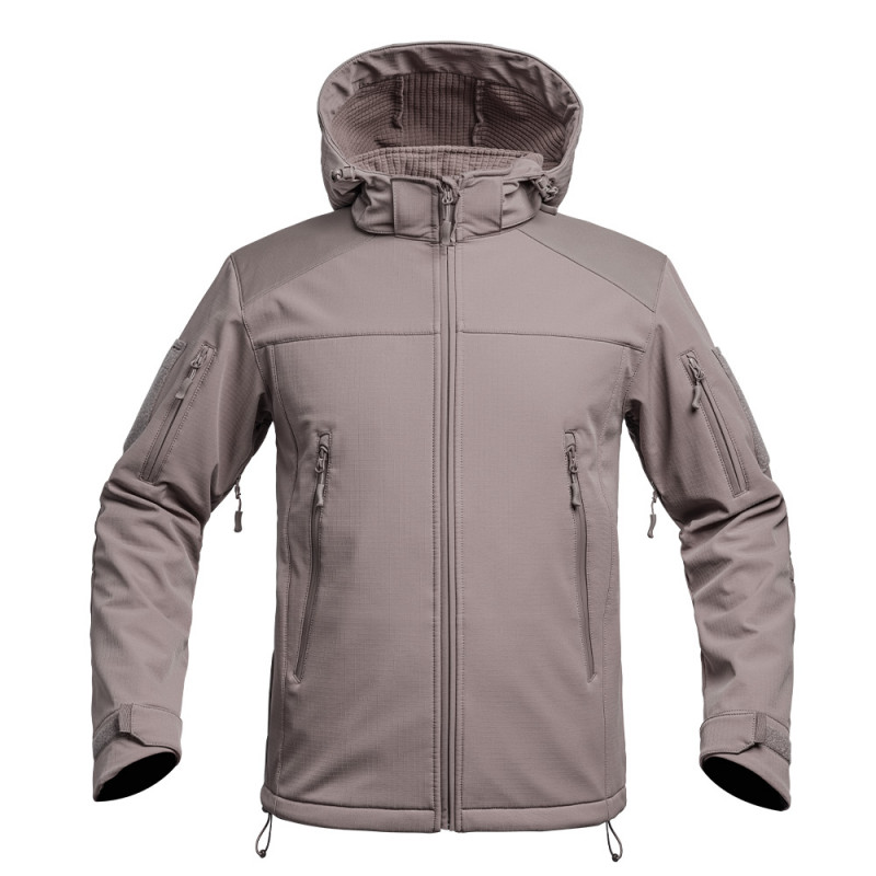 Veste Softshell V2 FIGHTER brun Terre de France