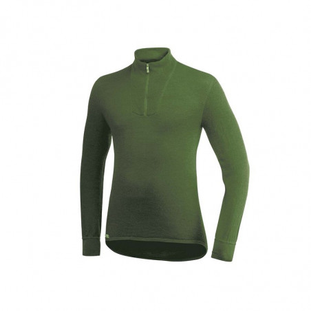 Chemise col cheminée Zip TurtleNeck 200  verte Ullfrotté Woolpower