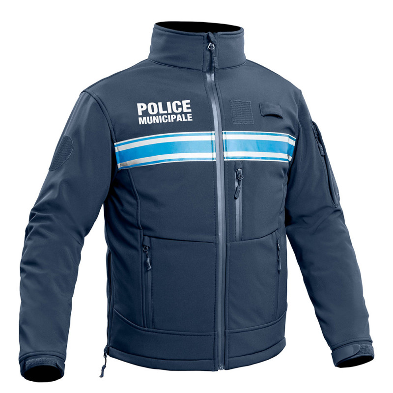 Veste Softshell Police Municipale P.M. ONE Bleu Marine – Intervention & Sécurité