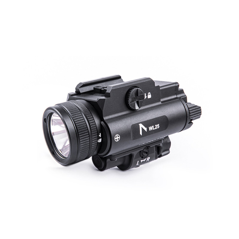 Lampe avec pointeur laser vert réglable pour arme de poing WL25 - éclairage blanc - 1200 lumens