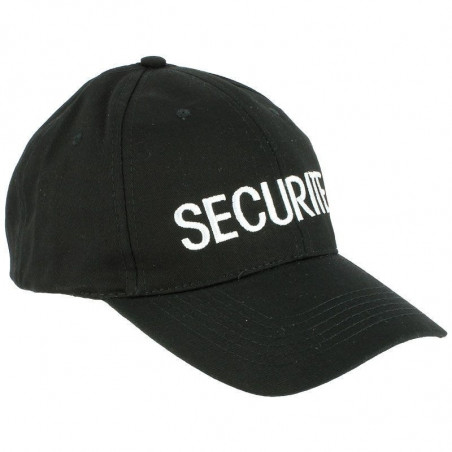 Casquette noire brodée Sécurité