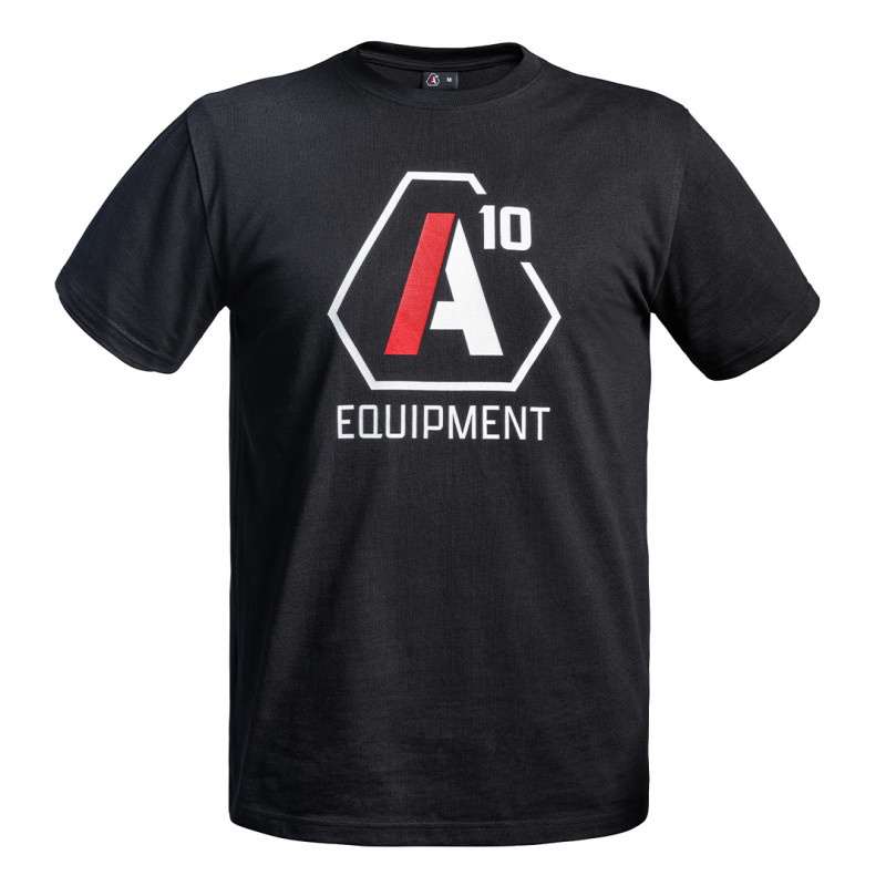 T-shirt SIGNATURE noir logo blanc/rouge – A10 Equipment