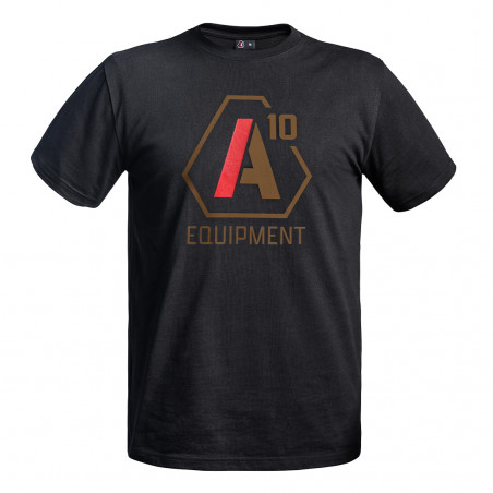 T-shirt SIGNATURE noir logo tan/rouge – A10 Equipment