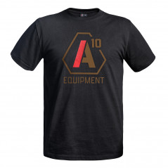 T-shirt SIGNATURE noir logo tan/rouge – A10 Equipment