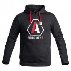 Hoodie SIGNATURE noir logo blanc/rouge – A10 Equipment