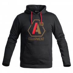 Hoodie SIGNATURE noir logo tan/rouge – A10 Equipment