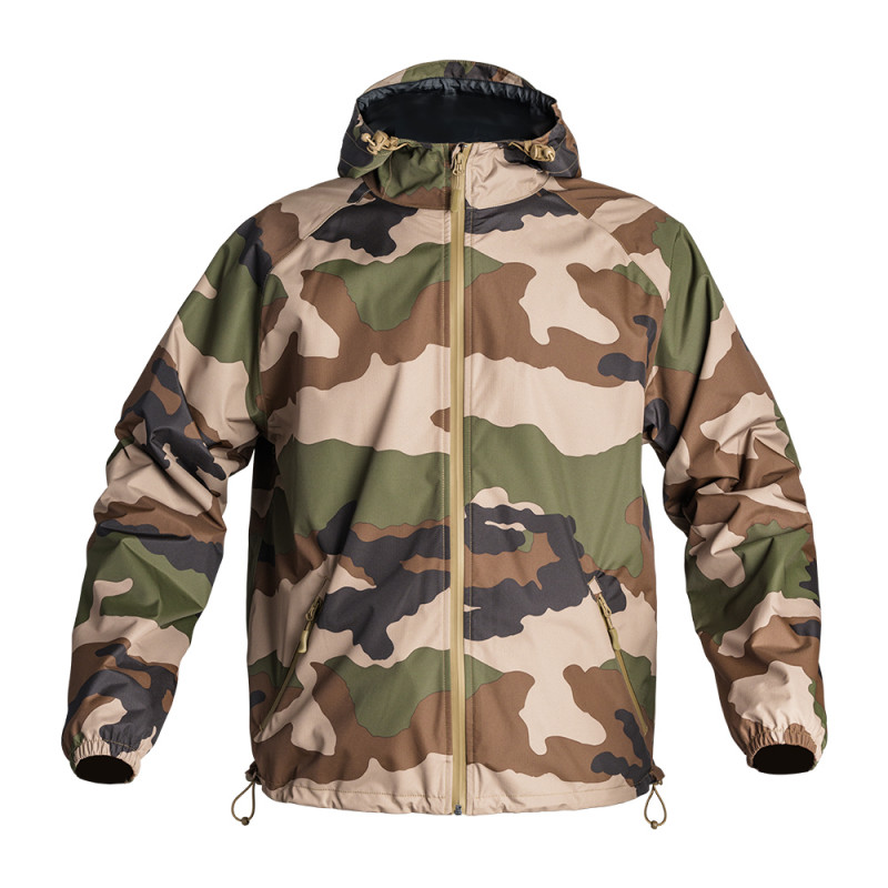 Veste courte Lightshell RAIN PROTECT camo FR/CE – imperméable & coupe-vent – A10 Equipment
