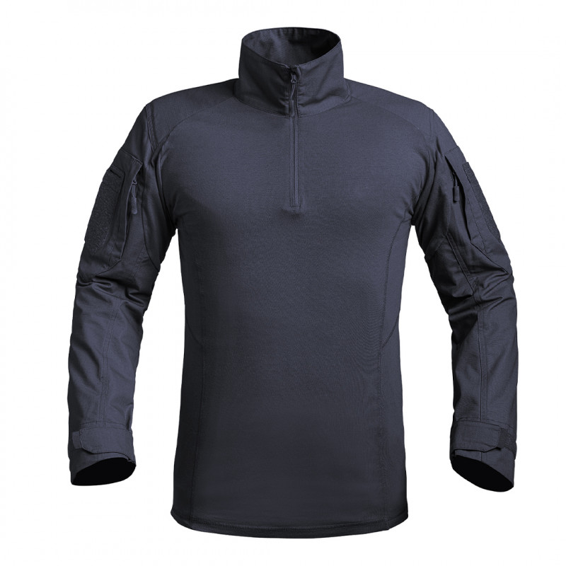 Chemise UBAS FIGHTER bleu marine — Ripstop 5.0 & buste coton, coupe ergonomique