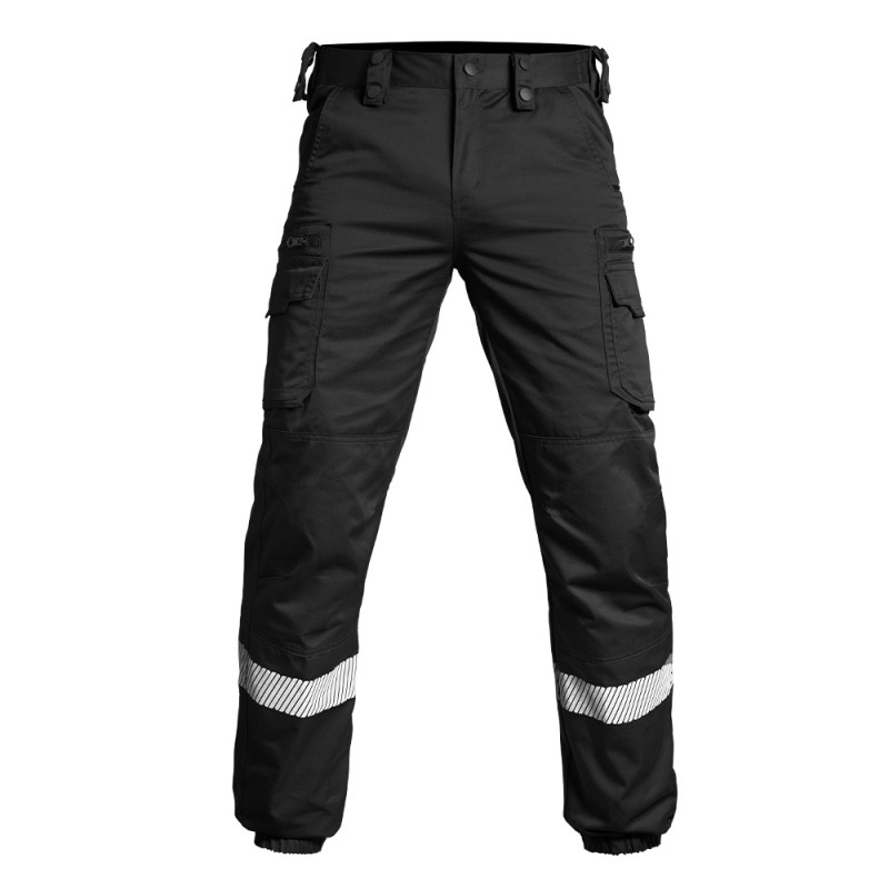 Pantalon V2 SÉCU-ONE bas élastiqué HV-TAPE noir – visibilité & résistance