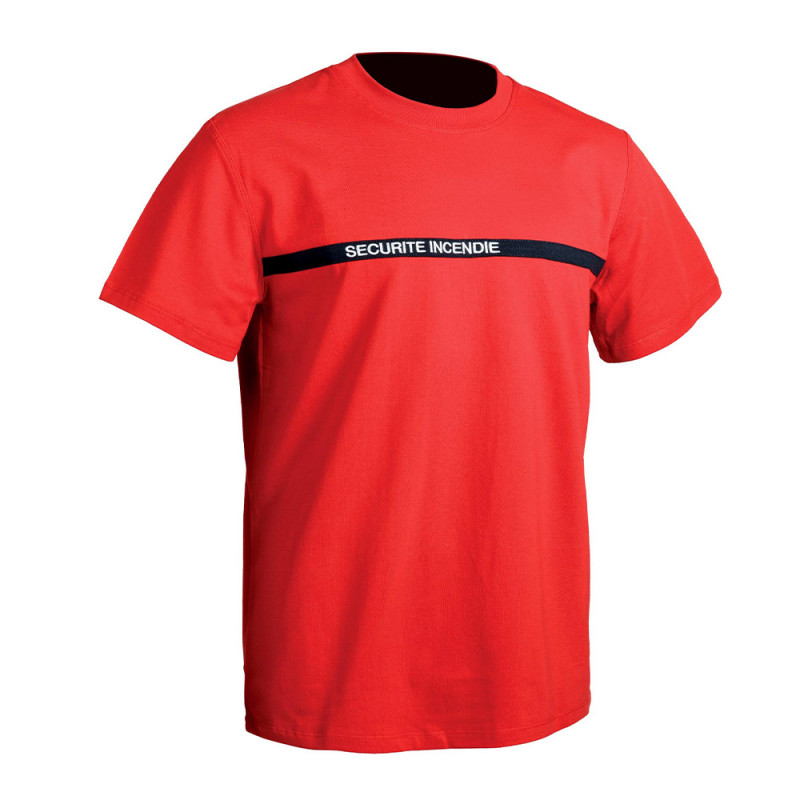 T-shirt SÉCU-ONE Sécurité Incendie rouge – confortable & visible