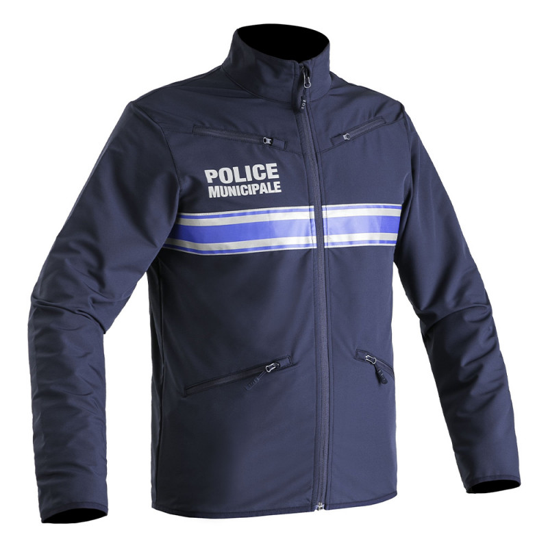 Blouson cycliste stretch Police Municipale P.M. ONE bleu marine – respirant & fonctionnel