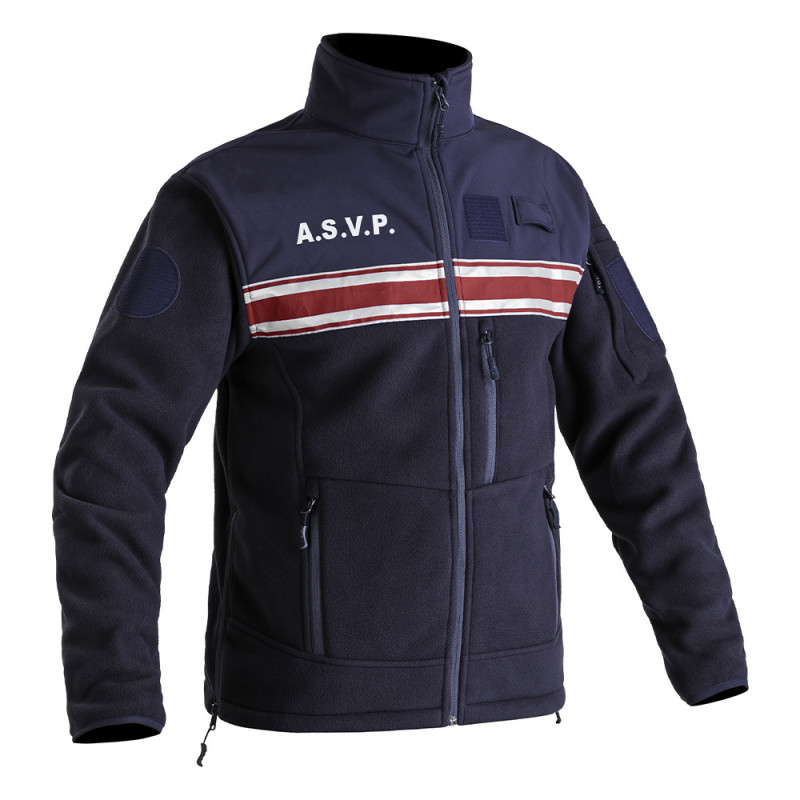Blouson polaire A.S.V.P. P.M. ONE bleu marine – chaud & fonctionnel Blouson polaire A.S.V.P. P.M. ONE bleu marine – chaud & fonctionnel