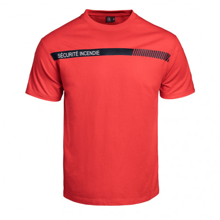 T-shirt SÉCU-ONE Sécurité Incendie rouge – coton 210 g/m²