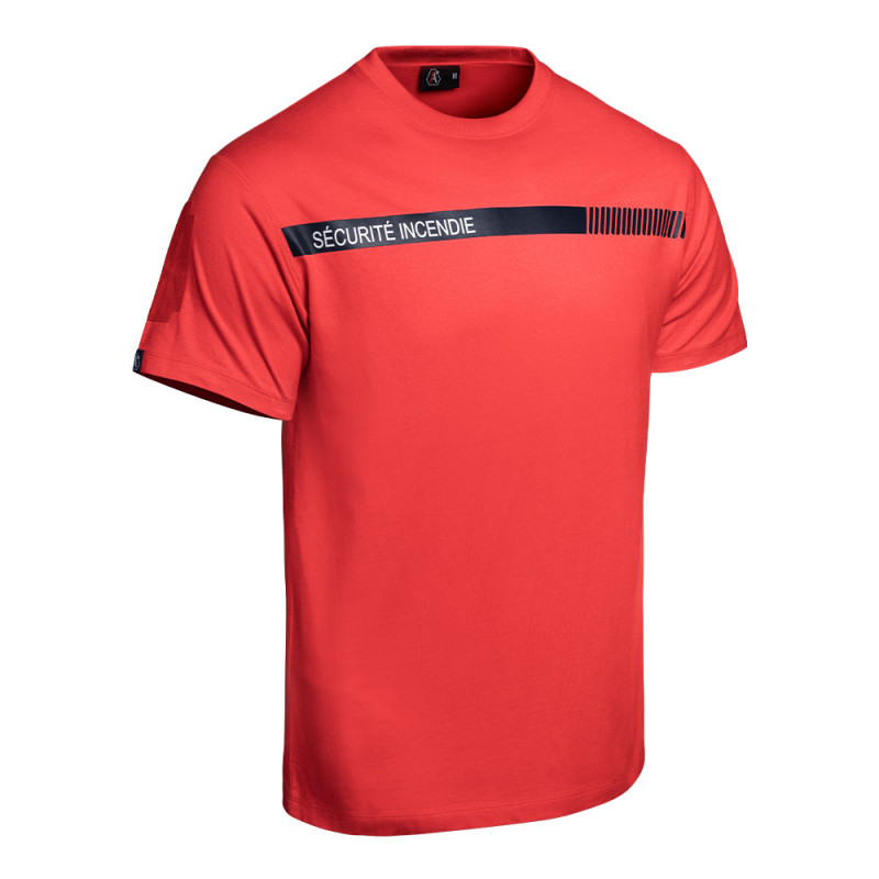 T-shirt SÉCU-ONE Sécurité Incendie rouge – coton 210 g/m²