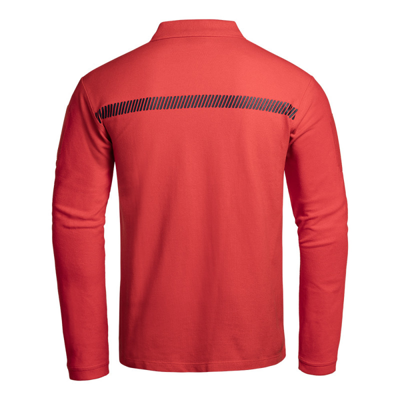 Polo SÉCU-ONE manches longues Sécurité Incendie rouge – confort professionnel Polo SÉCU-ONE manches longues Sécurité Incendie rouge – confort professionnel