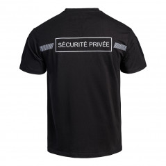 T-shirt SÉCU-ONE Sécurité Privée – noir rétro-réfléchissant coton