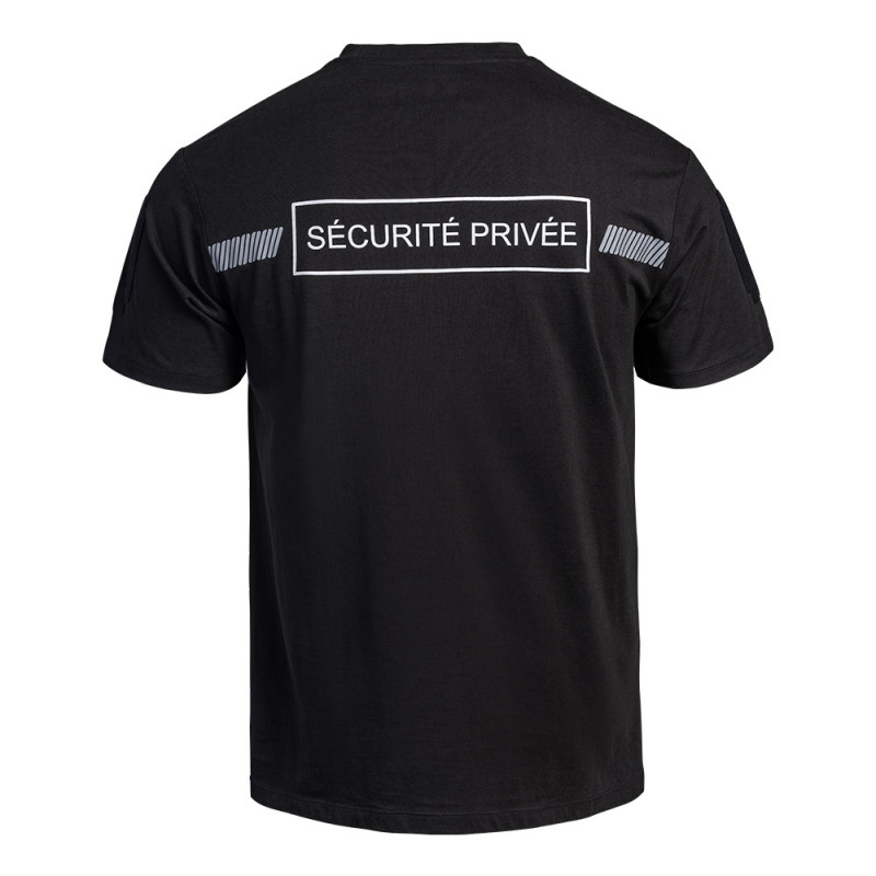 T-shirt SÉCU-ONE Sécurité Privée – noir rétro-réfléchissant coton