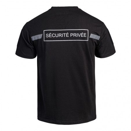 T-shirt SÉCU-ONE Sécurité Privée – noir rétro-réfléchissant coton