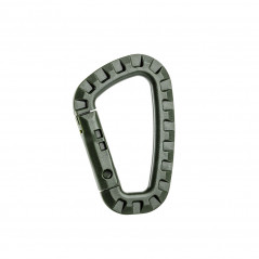 Mousqueton asymétrique vert olive polymère
