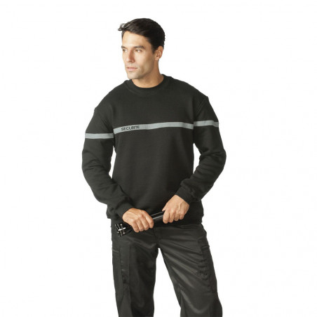 Sweat SECU-ONE Sécurité Privée – noir, marquage “SÉCURITÉ” réfléchissant
