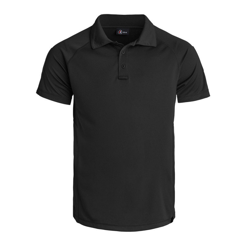 Polo INSTRUCTOR noir – coupe fit – polyester respirant – A10 Equipment