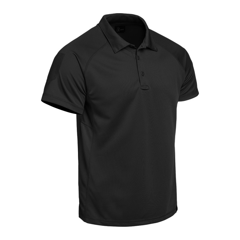 Polo INSTRUCTOR noir – coupe fit – polyester respirant – A10 Equipment