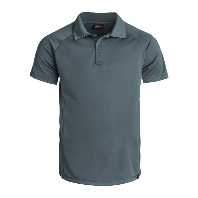 Polo INSTRUCTOR gris béton – coupe fit respirant – A10 Equipment