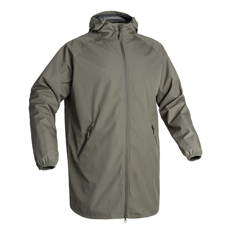 Veste longue Lightshell RAIN PROTECT – Vert Olive – Imperméable & Coupe-vent – A10 Equipment