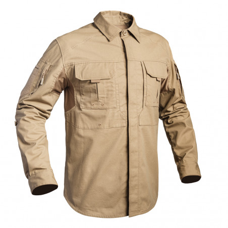 Chemise FIGHTER tan — Ripstop 5.0, poches multiples, coupe ergonomique