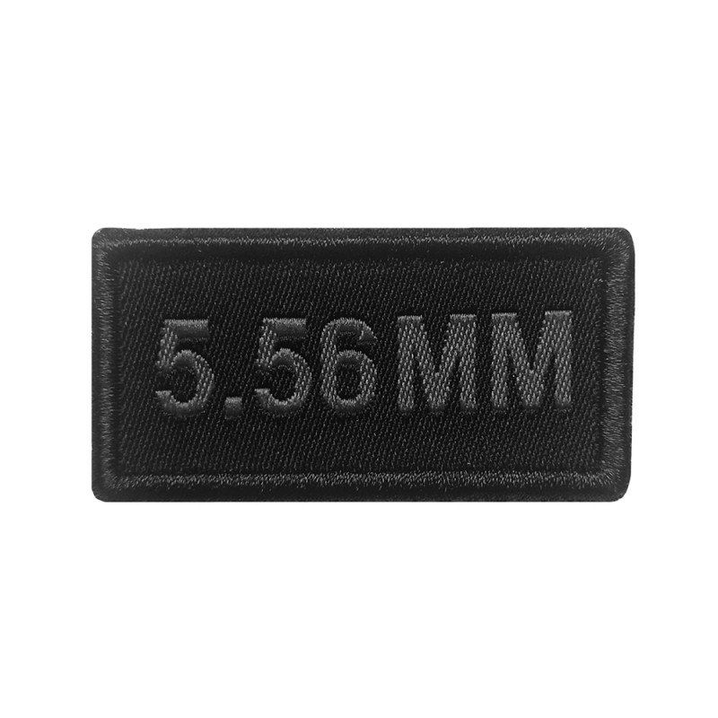 Patch Calibre 9 mm brodé noir – écusson tactique velcro