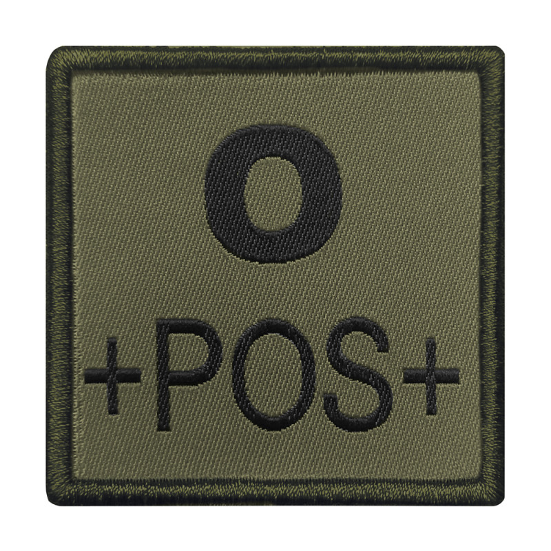 Patch “Groupe sanguin O” brodé vert olive — identification médicale & équipement